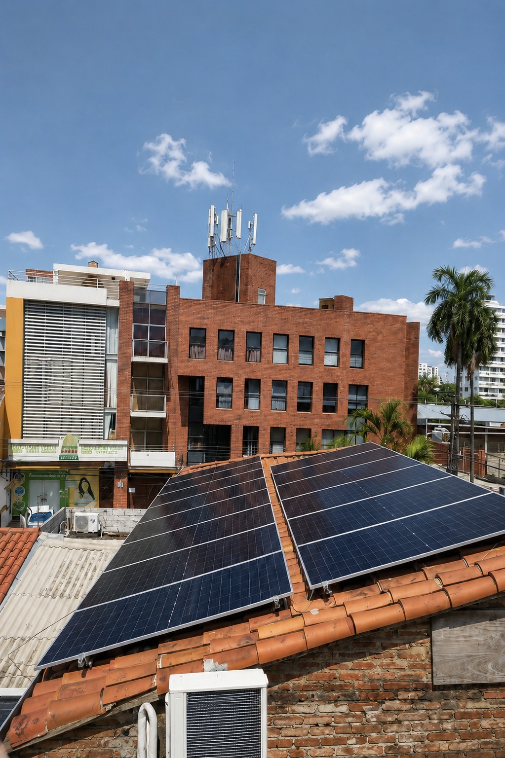 Sistema solar fotovoltaico instalado en cubierta